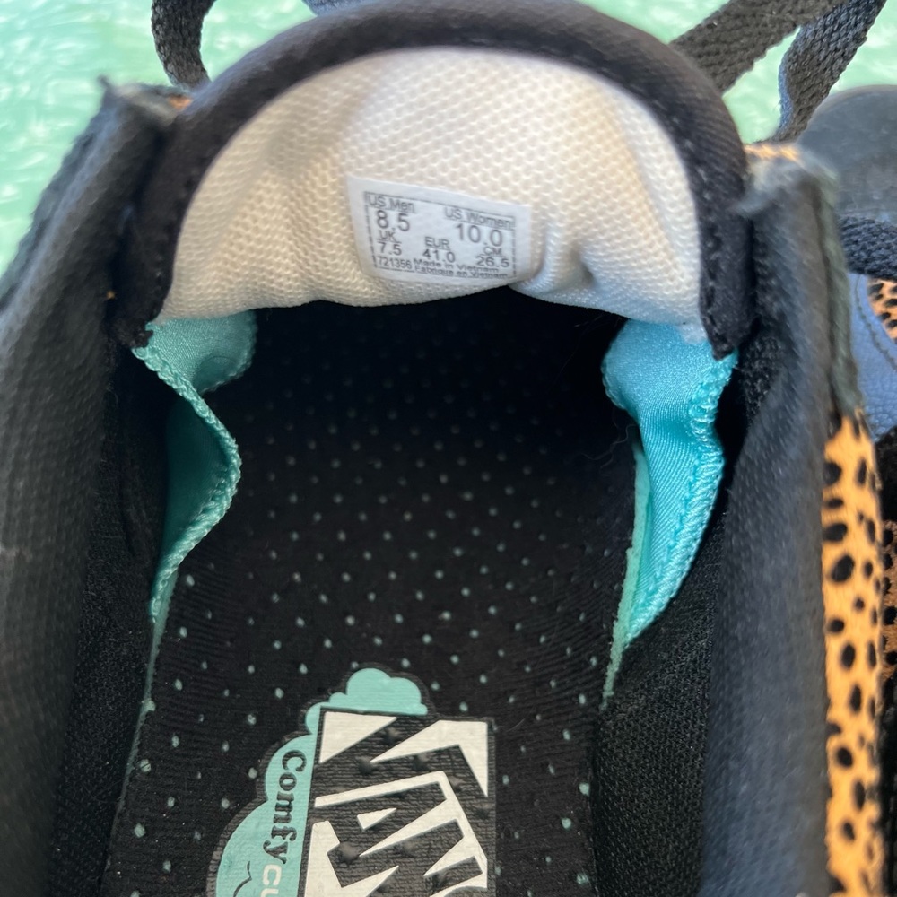 Old Skool Vans mini leopard print and black suede Sz 10 - Picture 4 of 4